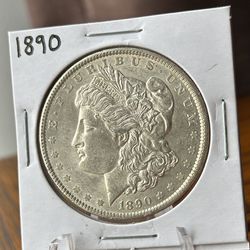 1890 Morgan Silver Dollar Coin 