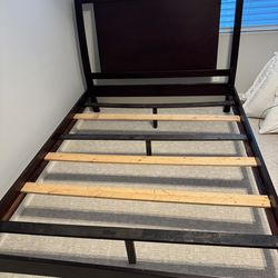 Queen Bed Frame - Brown Wood