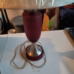 Medium Size Red And Silver Table Lamp. 
