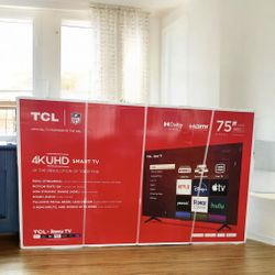 HD284 75” TCL smart 4k led Uhd tv floor model 