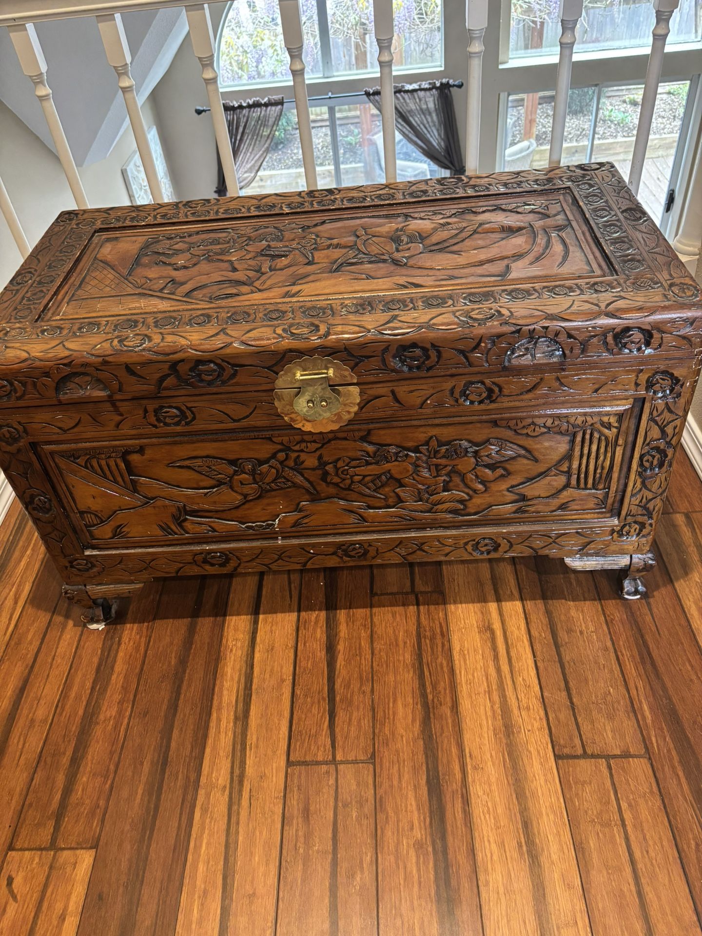 Beautiful Asian Carved Trunk