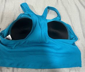 CRZ YOGA High Neck Bikini Tops for Women - Padded Crisscross Tie Back Bathing Suit Swim Bra