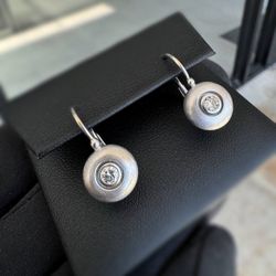 Jewelry Art Deco 18k solid white gold natural VS diamond 0.28CTW drop earrings