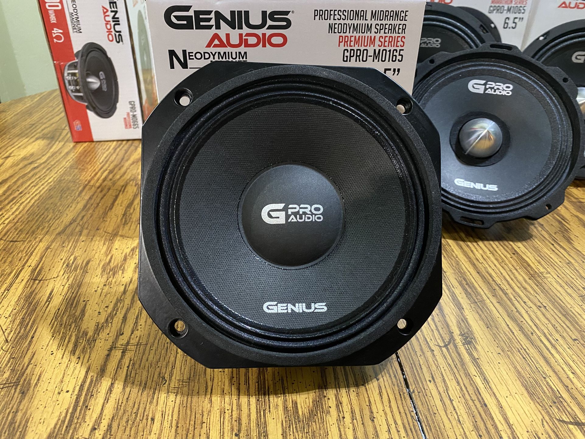 New 6.5” Genius Audio Neodymium Midrange Voice midbass Loud Speaker $80 Each