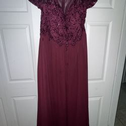 Morilee Madeline Gardner burgundy dress