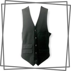JF J. Ferrar Men's Small Modern Fit Black Vest