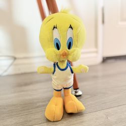 Warner Bros. Looney Tunes Tweety Bird Small Yellow Plush Basketball Jersey 10”