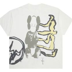 Travis Scott Kaws Fragment Tee Aged Yellow Size L