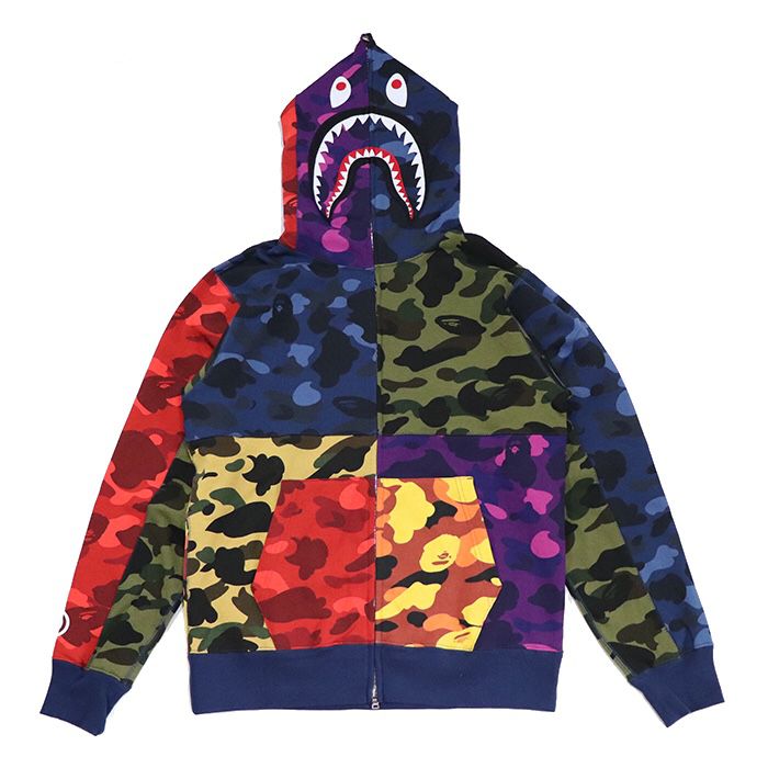 Multi color bape hoodie