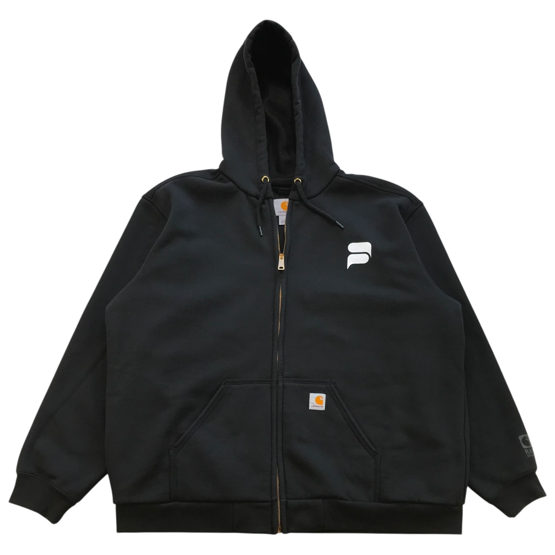 Carhartt Hoodie Mens XL Black Thermal Jacket Sweatshirt Rain Defender 100632 Y2K