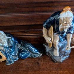 Pair of Vintage (60s?)Chinese Shiwan Mudman Figurines