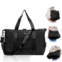Gym Bag for Women - 3-in-1 Duffle with Laptop & Yoga Mat Space, Personal Item Travel Bag with Shoe Compartment, Luggage Sleeve & Toiletries Pouch, Sty
