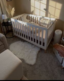Baby Crib + Bumper Cover