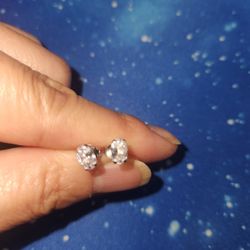 New Sterling Silver CS Oval Earrings 