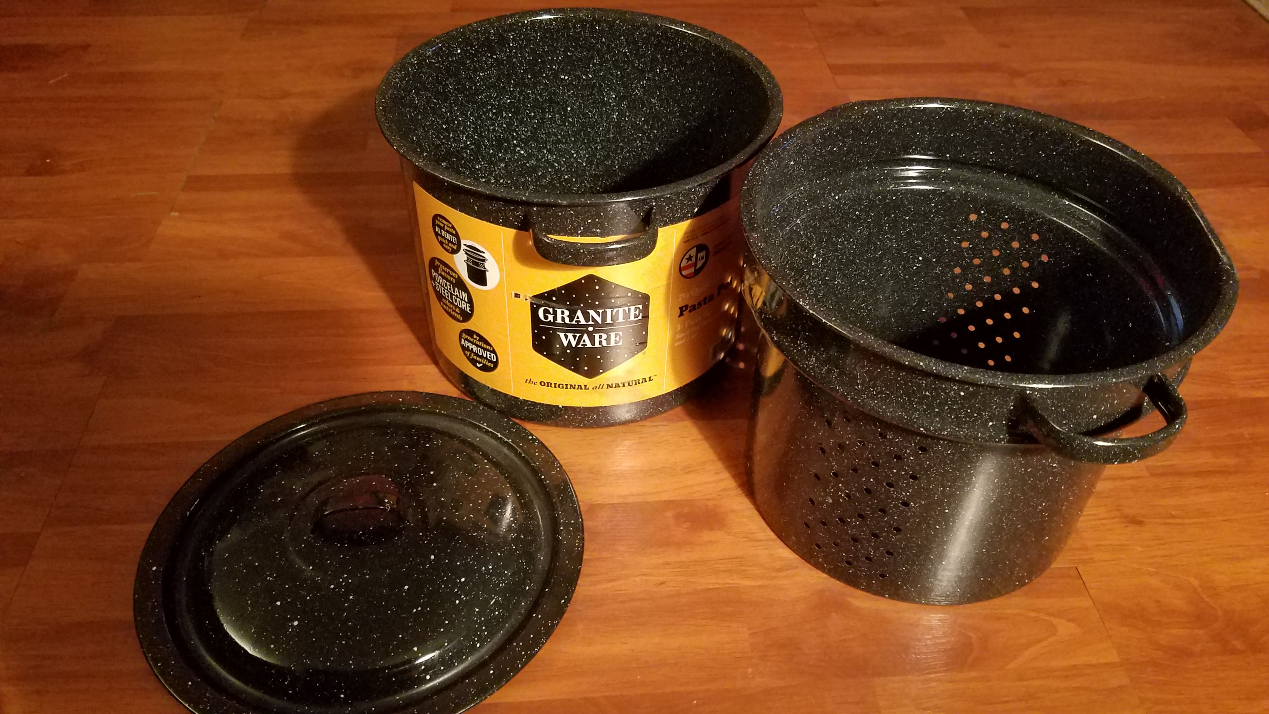 3 piece stock pot, steamer, strainer and lid