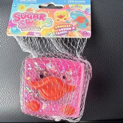Sugar Swaps Duck Cube Squeeze Squish Toy, Pink & Orange Duck Character