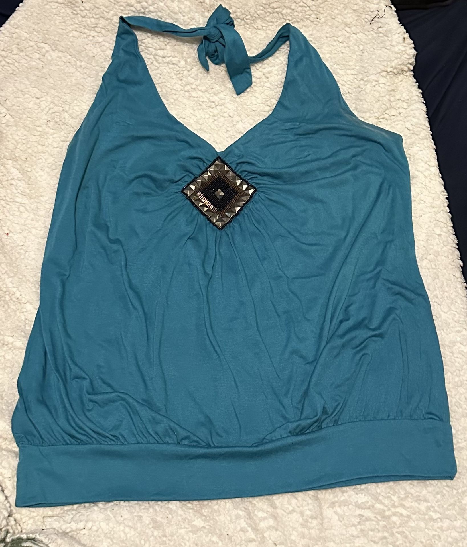 Women’s Plus Size Beaded Halter Top