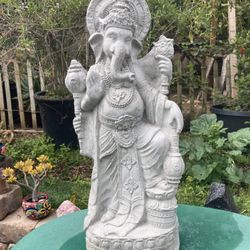 Ganesha Statue 22”/ natural concrete, Spiritual Yoga Meditation Zen