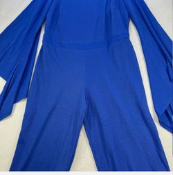 Brand New - Royal Blue jumpsuit with Long bell sleeves, wide leg,