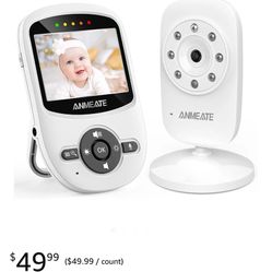 Anmeate LED Video Baby Monitor- New, MSRP $49.99, Selling For $30, Voice activated, LED camera, 2 way communication, Plays Lullaby’s, etc… 