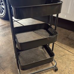 3-tier Rolling Utility Cart With Lockable Wheels 
