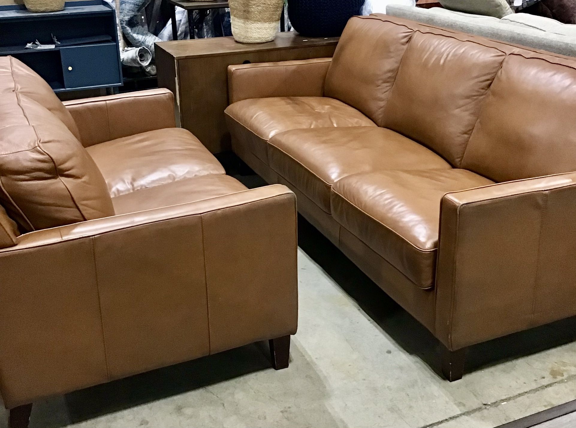 Sofa And Loveseat Leather Set