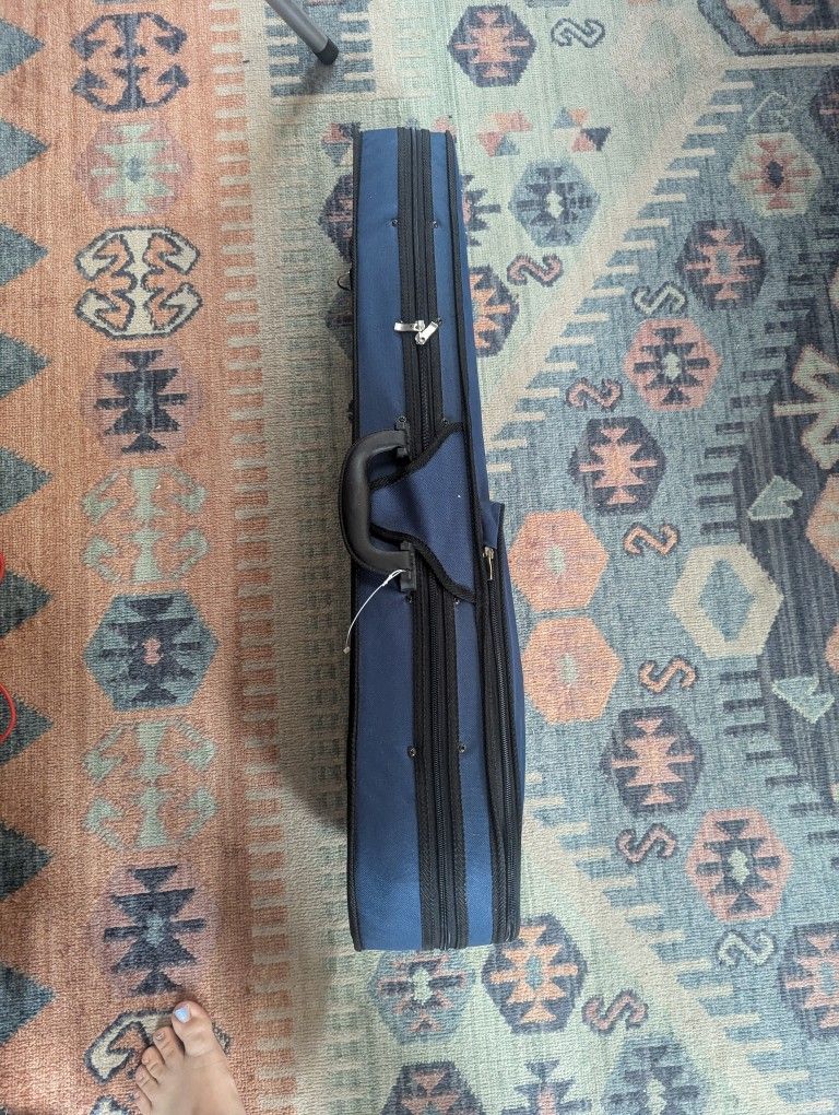 Blue Violin With Case.