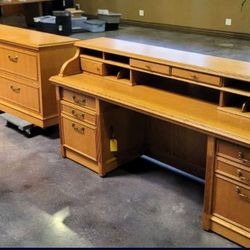  Wooden Office Executive Desk - 3-Piece Combo Set