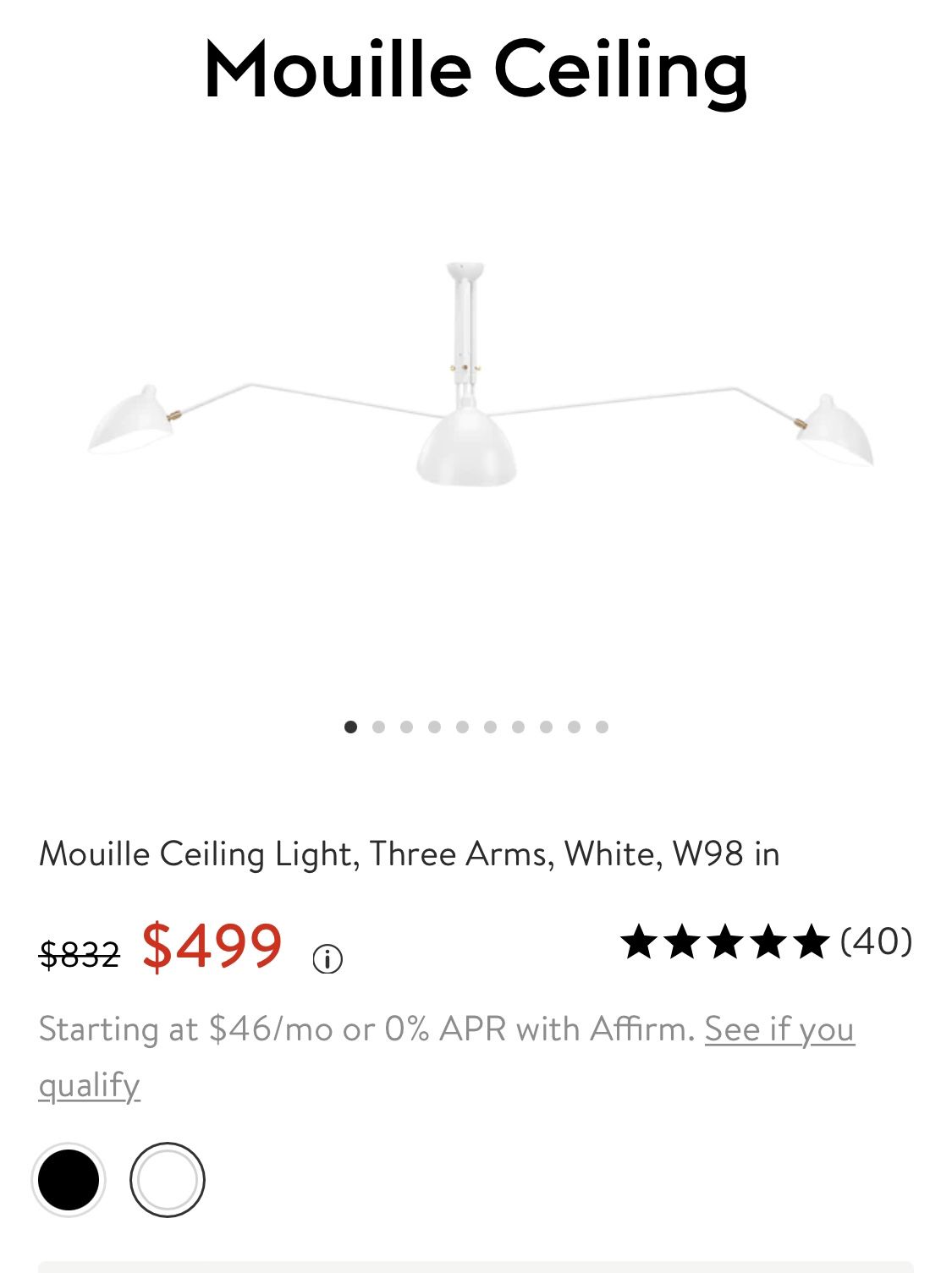 3 Arm Ceiling Light
