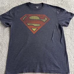 Superman   Short   Sleeve   T-Shirt Men's   Size   Medium   Blue,