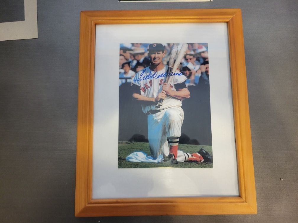 Framed Ted Williams Autographed Photo COA