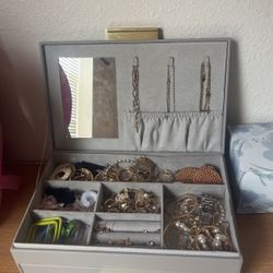 Grey And Gold Jewelry Box 