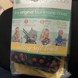 Covered Goods Nursing Cover Breastfeeding Scarf - CHERRIES - Baby Car Seat Covers, Infant Stroller Cover, Carseat Canopy for Girls and Boys