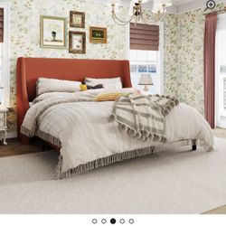 Upholstered Wingback Bed Frame -Used