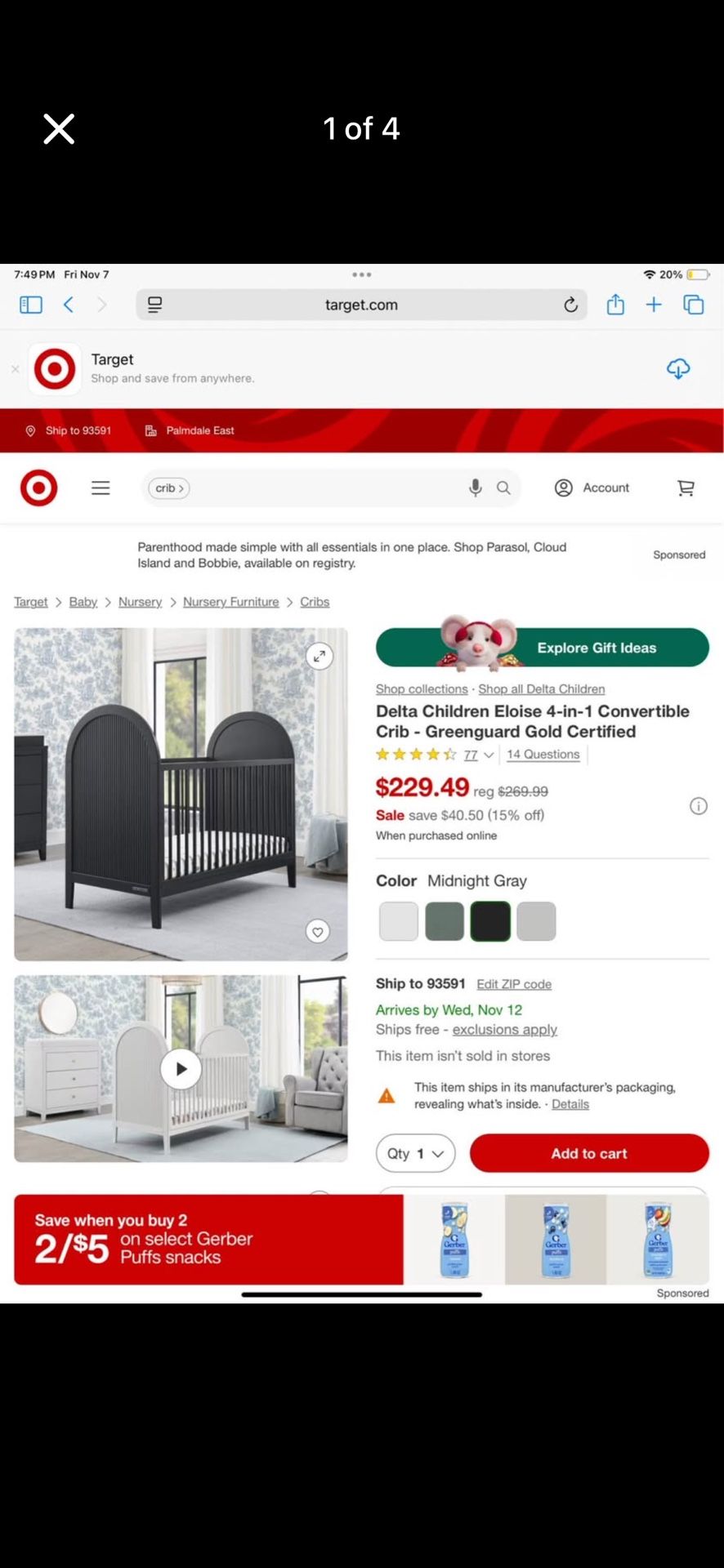 Crib And Changing Table