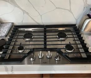 Whirlpool - 30" Gas Cooktop - Stainless Steel