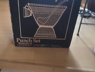 Vintage Anchor Hocking Wexford Punch Bowl Set 18+ Cups Original Box