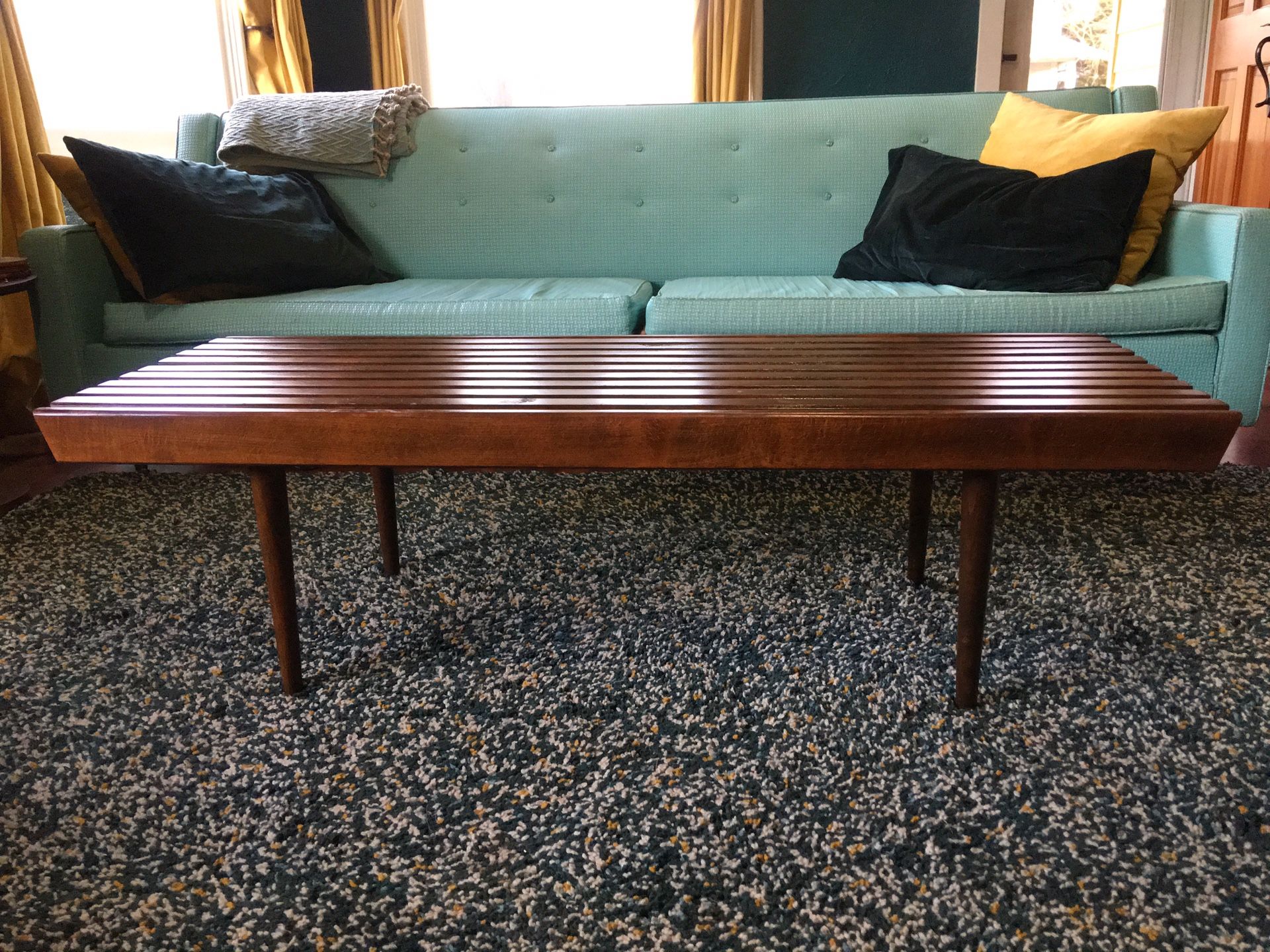 Mid Century Slat Bench Coffee Table For Sale In Portland Or Offerup