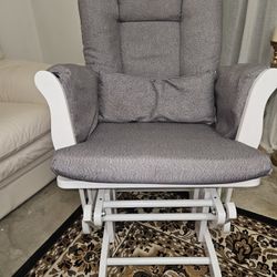 White and Gray Rocking Chair