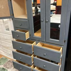 Tall large grey pine closet