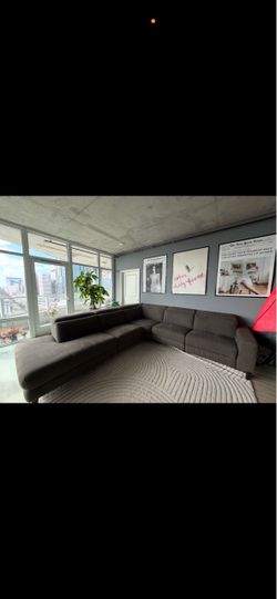 Dark Gray L-Shaped Sectional Sofa