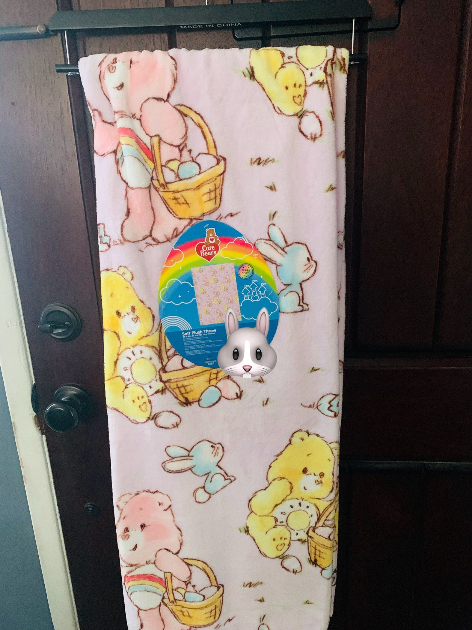 Care Bears Easter Eggs Bunnies Chicks Throw Blanket 50"X 70"