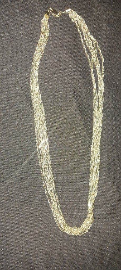 STERLING SILVER DIAMOND CUT 6 STRAND NECKLACE 