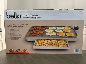 Bella 12x22 Electric Griddle with Warming Tray