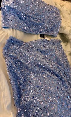 Blue Sequin Two-Piece Set