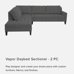 Z Gallerie Vapor Daybed Sectional - 2 PC / Amalfi Charcoal