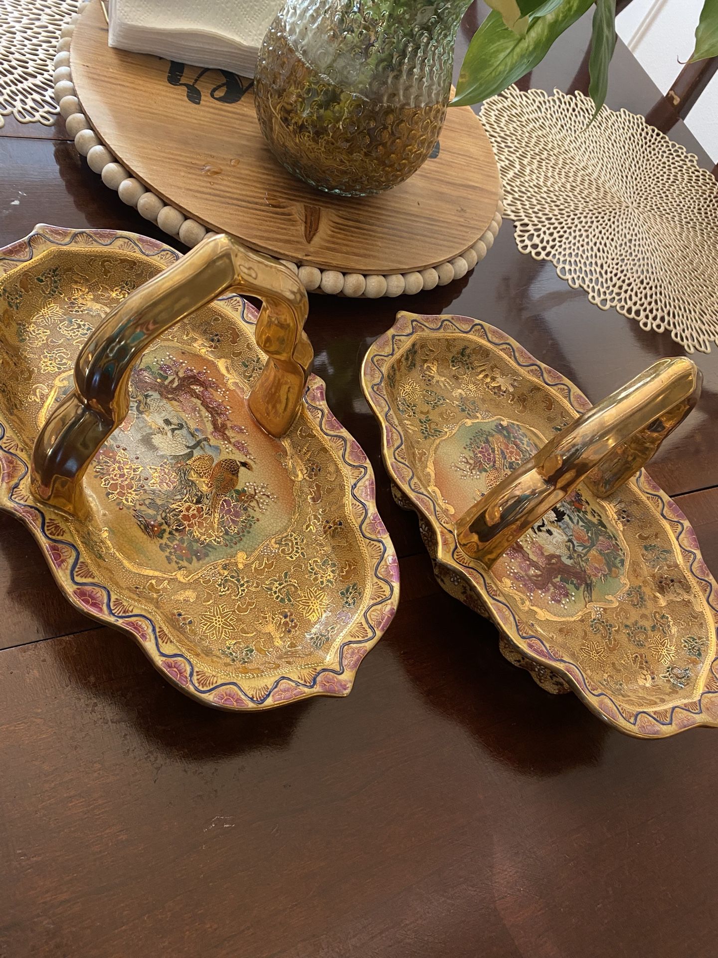 Gorgeous Antique Satsuma handled bowl