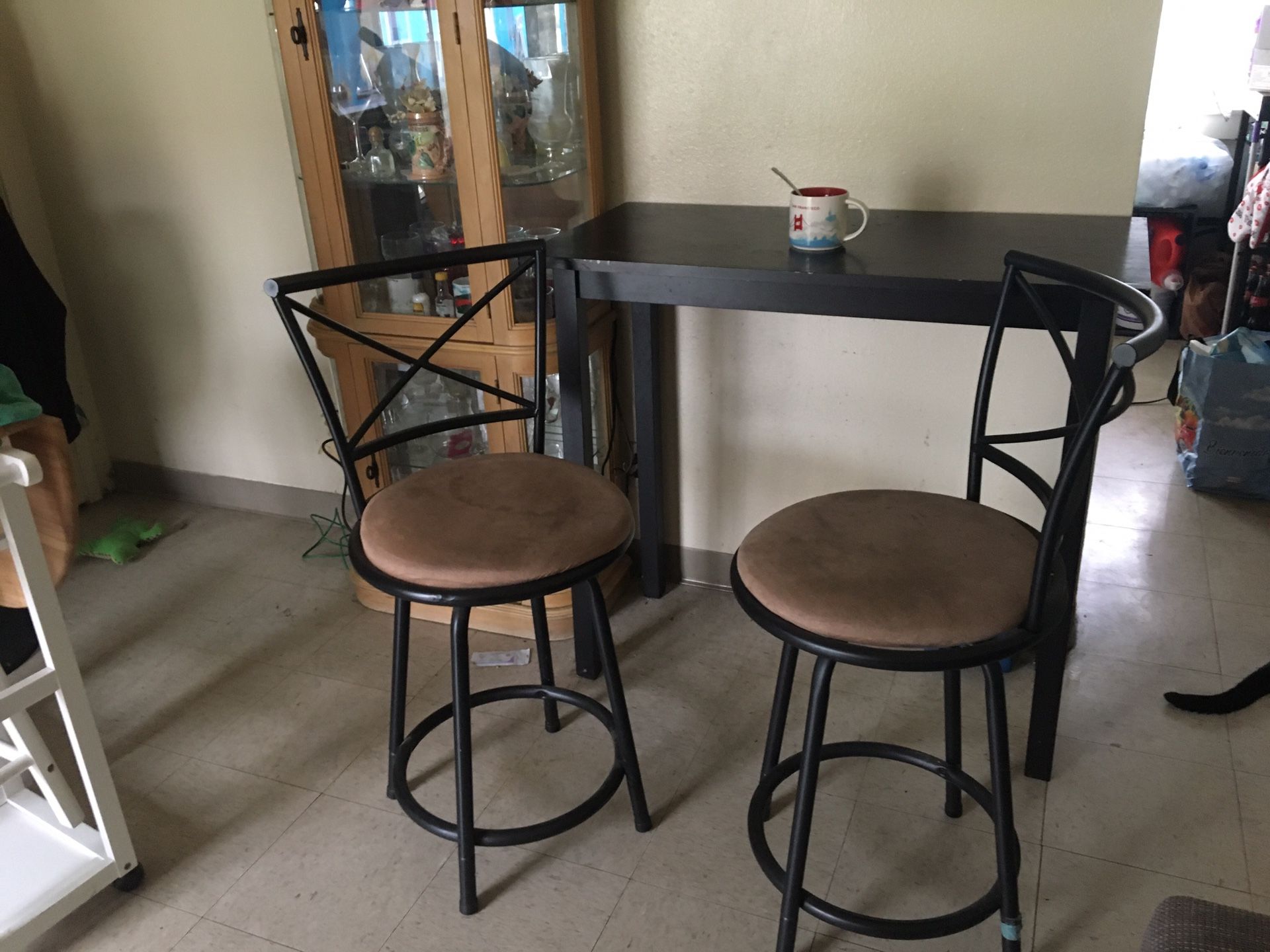 Small table and stools