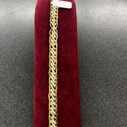 Braided Bracelet 14k Two Tone Size 8  10.6 Grms 