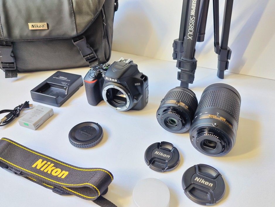 [NEAR MINT SC 2.6k] Nikon D3500 DSLR Camera w 18-55, 70-300mm Lens +EXTRAS Bundle